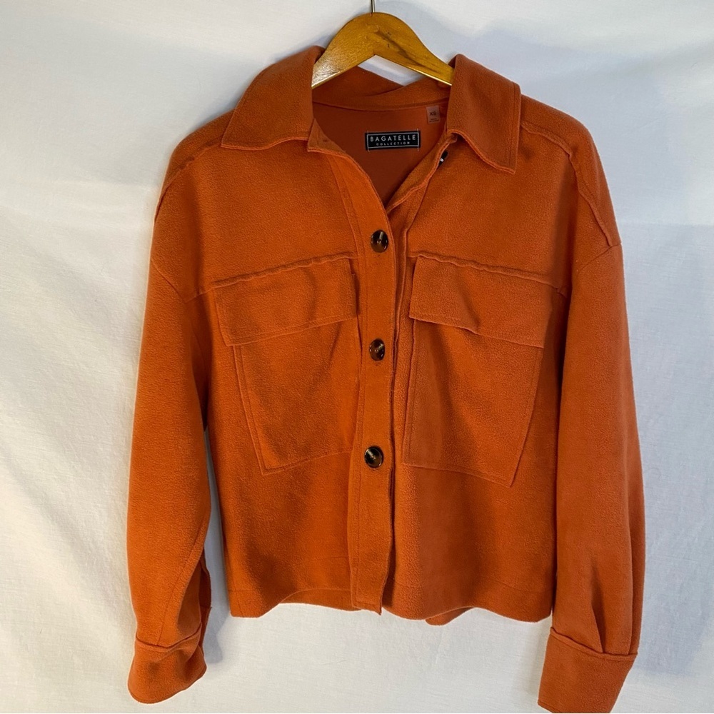 Bagatelle cropped oversized jacket/shacket burnt orange xs